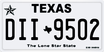 TX license plate DII9502
