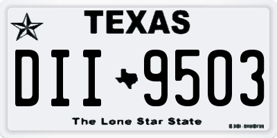 TX license plate DII9503