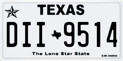TX license plate DII9514
