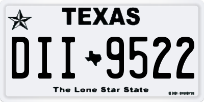 TX license plate DII9522