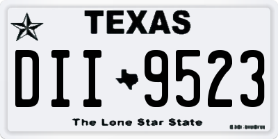 TX license plate DII9523