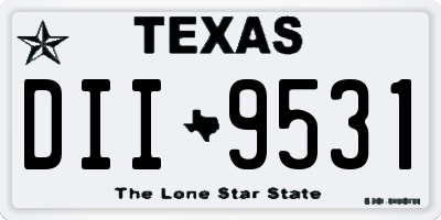 TX license plate DII9531
