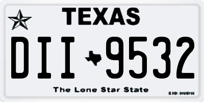 TX license plate DII9532