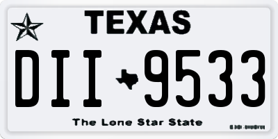 TX license plate DII9533