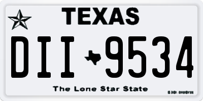 TX license plate DII9534