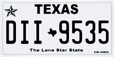 TX license plate DII9535