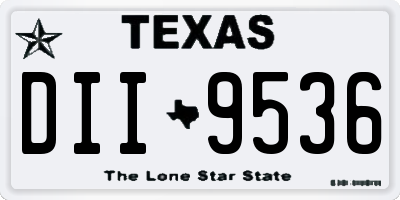 TX license plate DII9536