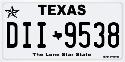 TX license plate DII9538