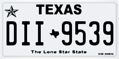 TX license plate DII9539