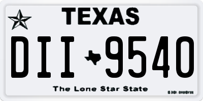 TX license plate DII9540