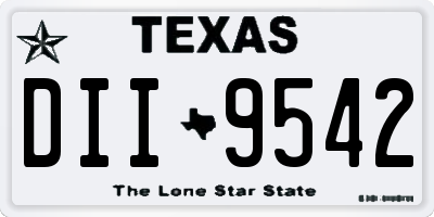TX license plate DII9542