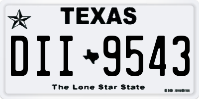 TX license plate DII9543
