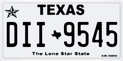 TX license plate DII9545