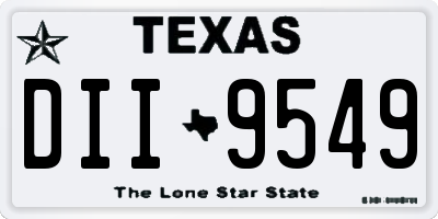 TX license plate DII9549