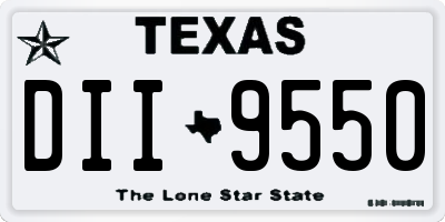TX license plate DII9550