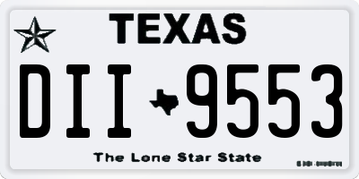 TX license plate DII9553