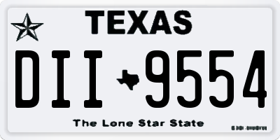 TX license plate DII9554