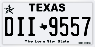 TX license plate DII9557
