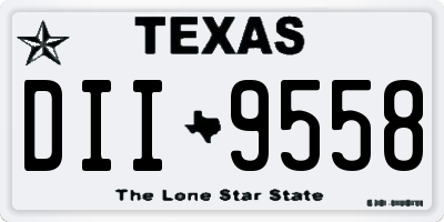 TX license plate DII9558