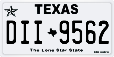 TX license plate DII9562