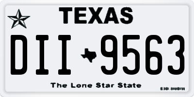 TX license plate DII9563
