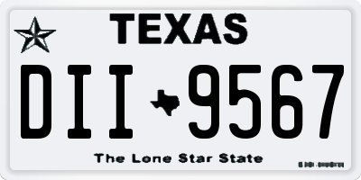 TX license plate DII9567