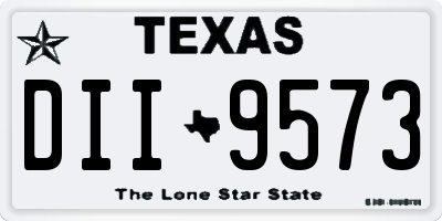 TX license plate DII9573