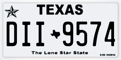 TX license plate DII9574