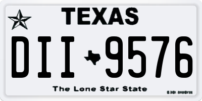 TX license plate DII9576
