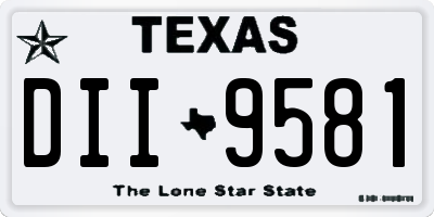TX license plate DII9581
