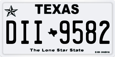 TX license plate DII9582