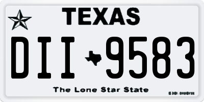 TX license plate DII9583
