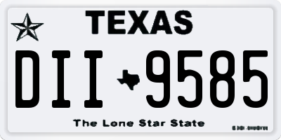 TX license plate DII9585