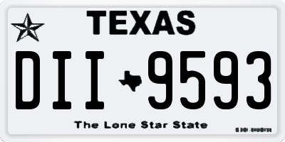 TX license plate DII9593