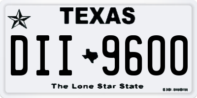 TX license plate DII9600
