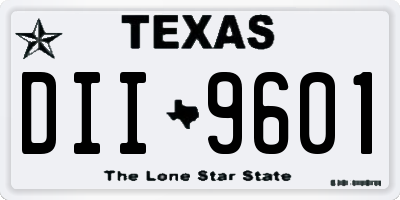 TX license plate DII9601