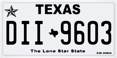 TX license plate DII9603