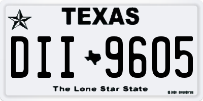 TX license plate DII9605