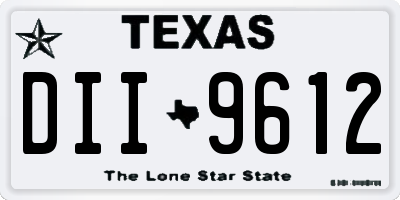 TX license plate DII9612