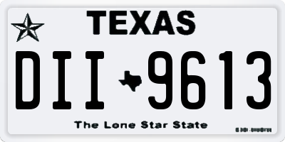 TX license plate DII9613