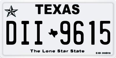 TX license plate DII9615