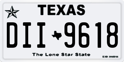 TX license plate DII9618