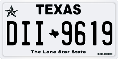 TX license plate DII9619