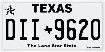 TX license plate DII9620