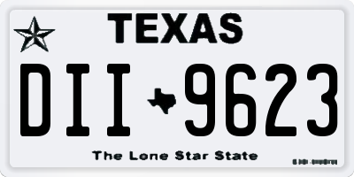 TX license plate DII9623