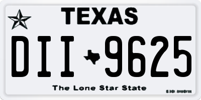 TX license plate DII9625