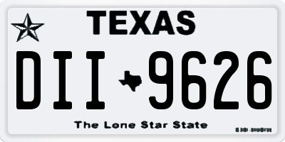TX license plate DII9626