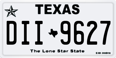 TX license plate DII9627