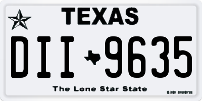 TX license plate DII9635