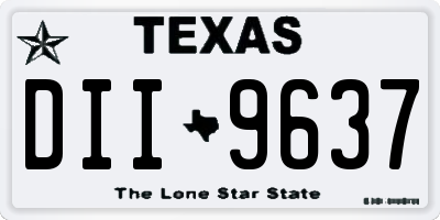 TX license plate DII9637